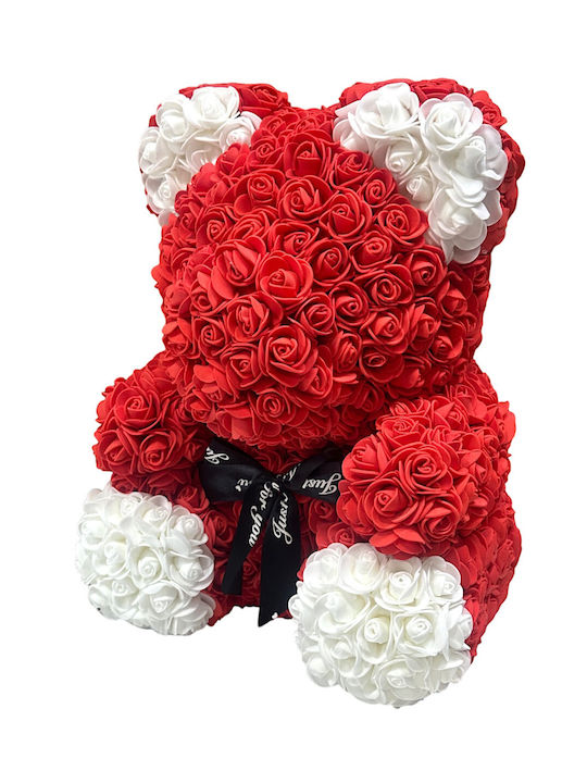 Ursuleț din Trandafiri Artificiali Red 40cm Mohicans Black Line