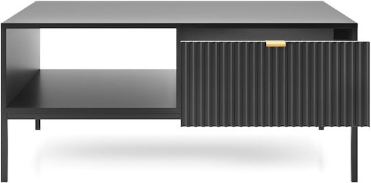 Central Rectangular Coffee Table Nova Wooden with Drawers Grey 104x68x46cm