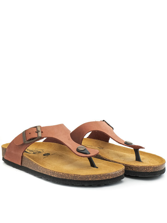 Plakton Leather Women's Flat Sandals Brick