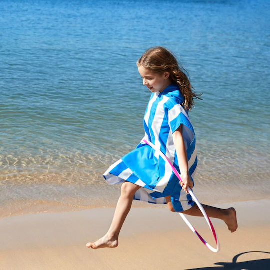 Dock & Bay Quickdry Bondi Kid's Beach Poncho Blue 66 x 49cm with Carrying Bag