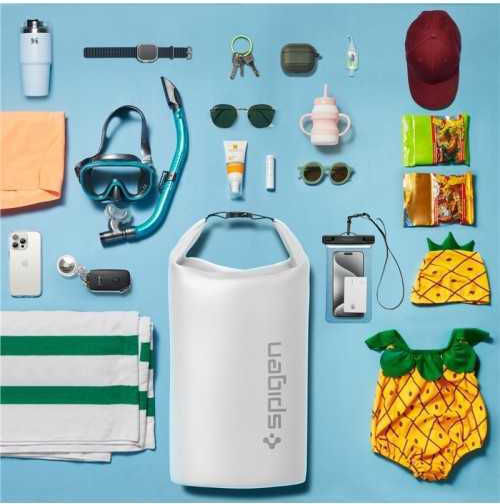 Spigen AquaShield A631 Wasserdichte Tasche Rucksack mit einer Kapazität von 30 Litern Weiß