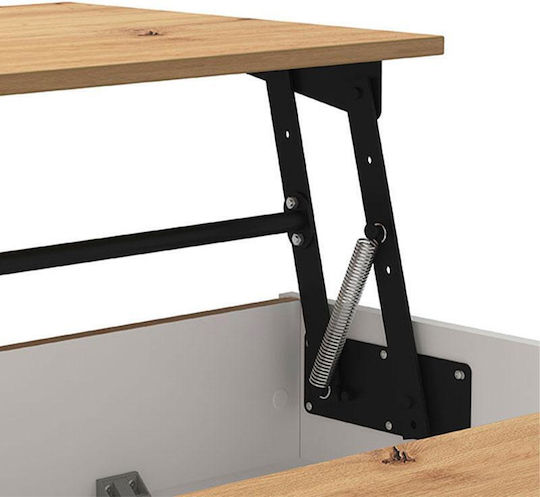 Quadratischer Zentraler Kaffeetisch Taranto Holz mit Hebemechanismus Weiß M80xB80xH45cm