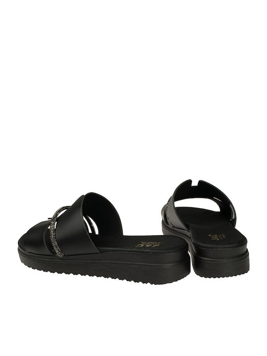 Women's Flat Sandals in Black Color