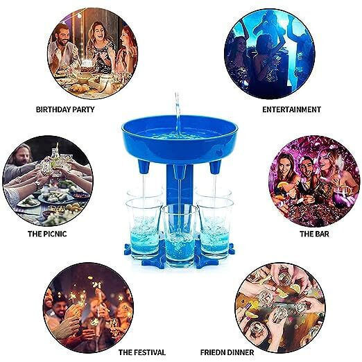 Pahare dozatoare de alcool Zola din plastic 13x11 cm albastru