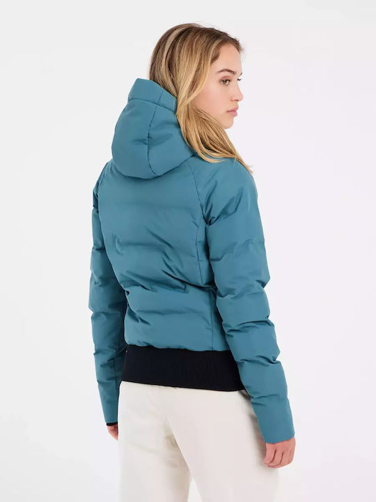 Protest Women's Short Lifestyle Jacket Waterproof for Winter with Hood Jewel Blue