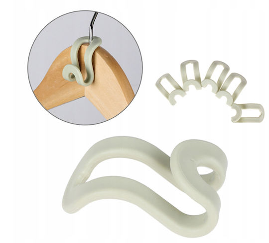 Hanger Organizer Hooks Zola Plastic Light Grey 3.3x2.4 cm