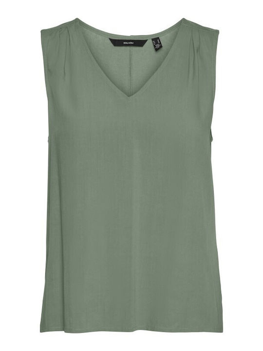 Vero Moda Bluza de Damă de Vară Fără mâneci Gard viu verde