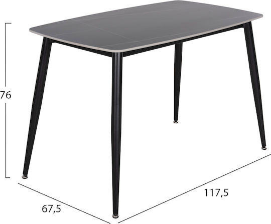 Raven Τραπεζαρίας Μαύρο 117.5x67.5x76εκ. Raven Τραπεζαρίας Μαύρο 117.5x67.5x76εκ.