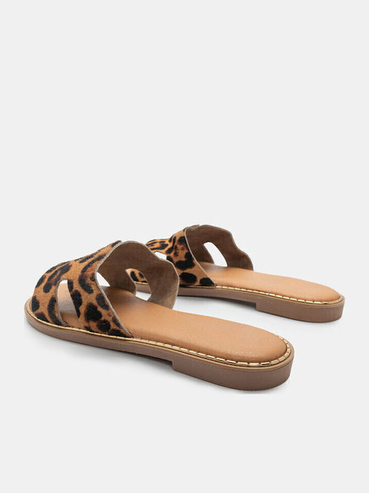 Women's Flat Sandals in Brown Color