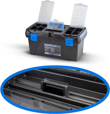 Bormann Pro Hand Toolbox Plastic with Tray Organiser W55xD28xH26cm 054276