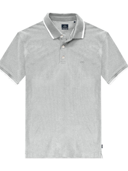 Double Men's Short Sleeve Blouse Polo Ann. Grey