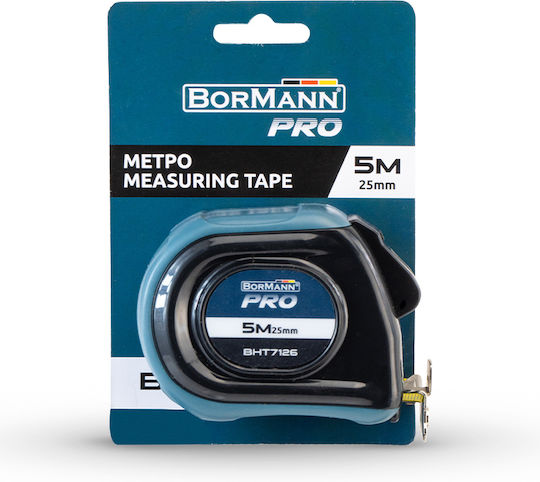 Bormann Pro BHT7126 Tape Measure with Auto-Rewind and Magnet 25mm x 5m