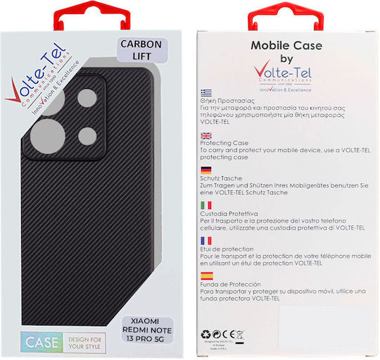 Volte-Tel Carbon Lift Back Cover Silicone Black (Redmi Note 13 Pro 5G / Poco X6)