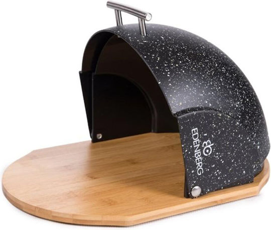 Edenberg Ψωμιέρα από Bamboo σε Μαύρο Χρώμα 37x26.5x20cm