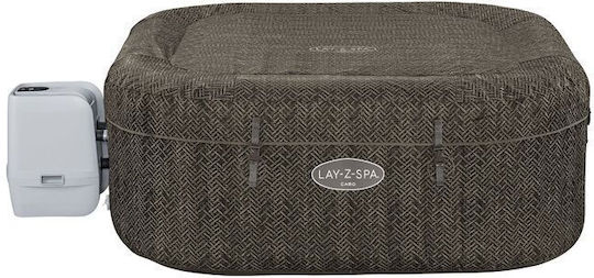 Bestway Quadratisches Schwimmbecken PVC 795l Aufblasbar mit Hydromassage 180x180x71cm Braune