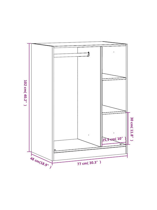 vidaXL Κρεμάστρα Δαπέδου από Ξύλο Λευκή 77x48x102cm