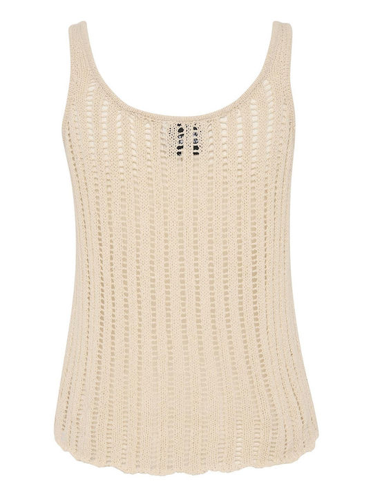 Bluza Damă De Vară Din Bumbac Fără Mâneci Birch Bej