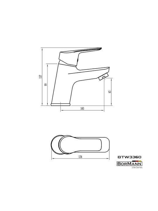 Bormann Lite BTW3360 Amestecare Robinet Chiuvetă Argintiu