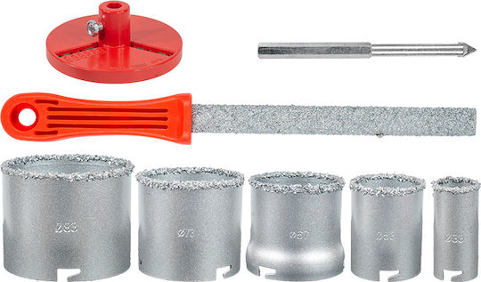 Bormann Diamond Crown Threading Set Carbide with Diameter από 33mm έως 83mm for Brick and Tile