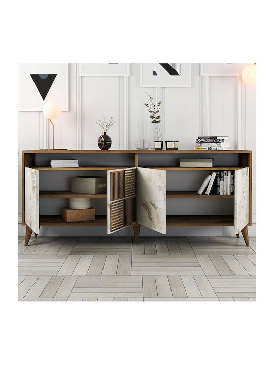 Μπουφές Milan Walnut - White 180x35x78.6cm