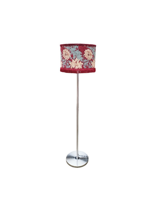 Oxygen Deep Red Flowers Floor Lamp H165xW35cm. with Socket for Bulb E27 Red