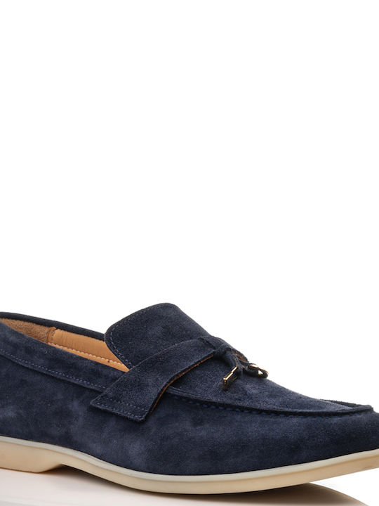 Komcero Suede Ανδρικά Loafers σε Μπλε Χρώμα