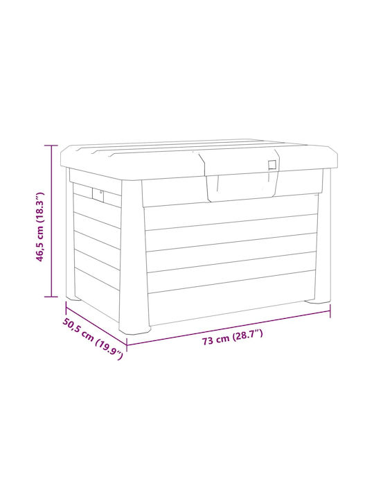 vidaXL Outdoor Storage Box 120lt Gray L73xW50.5xH46.5cm