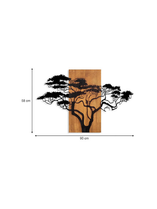 Megapap 3D Mixed Art Acacia Tree Μαύρο από Ξύλο 90x3x58cm