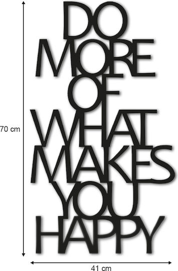 Megapap Decorațiune Siluetă Happy Neagră Din Metal 70x1.5x41cm