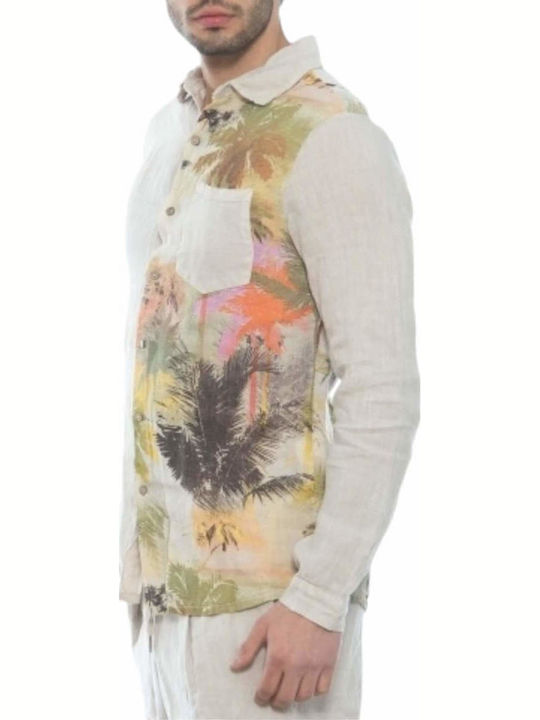 Cu mânecă lungă In Cămașă Floral Beige