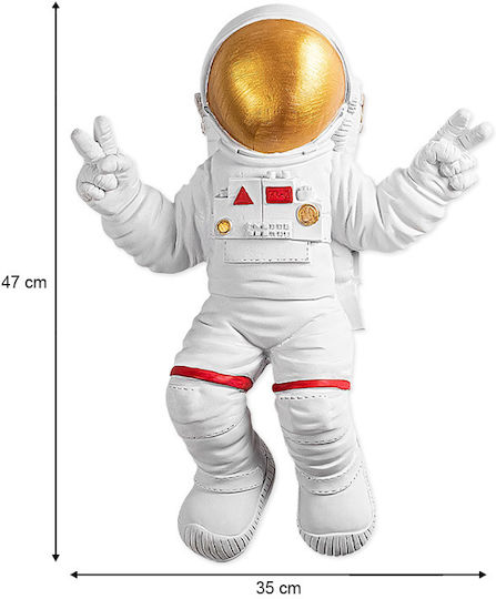 Megapap 3D Wall Decor Astronaut White Polyresin 47x10x35cm