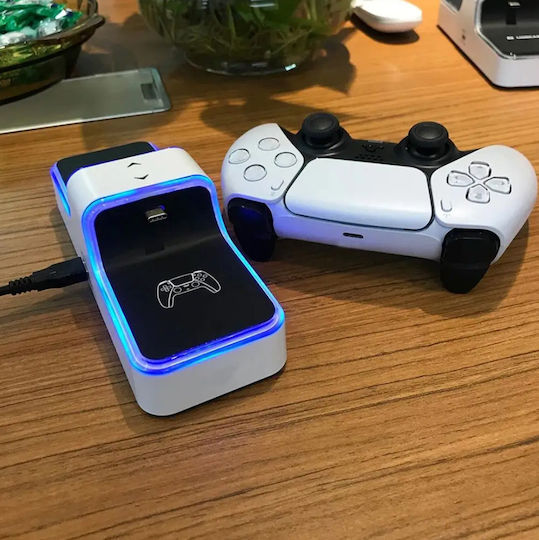 Suport De Încărcare Pentru 2 Controlere PS5 Alb