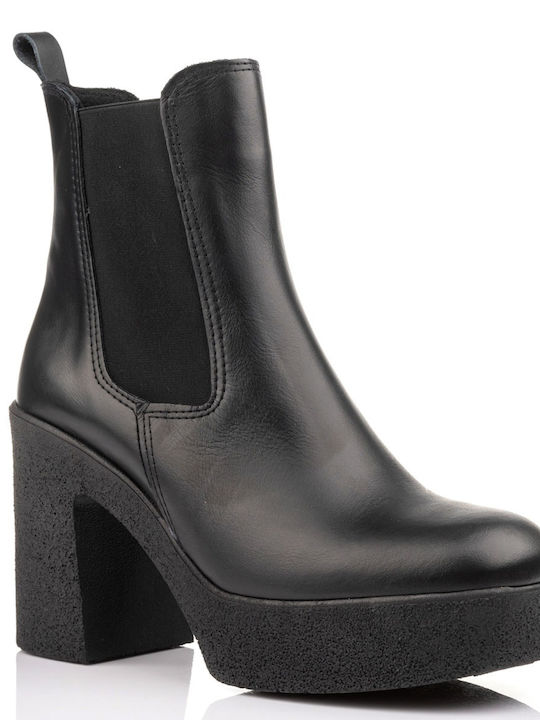 Carad Shoes Leder Damen Knöchelstiefel Schwarz