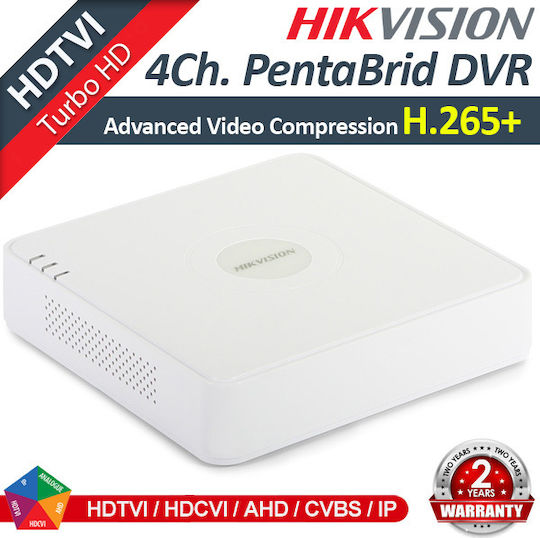 Hikvision Sistem de Supraveghere DS-7104HGHI-K1 S 4 Camere Camere Supraveghere video 1080p cu Recorder DVR