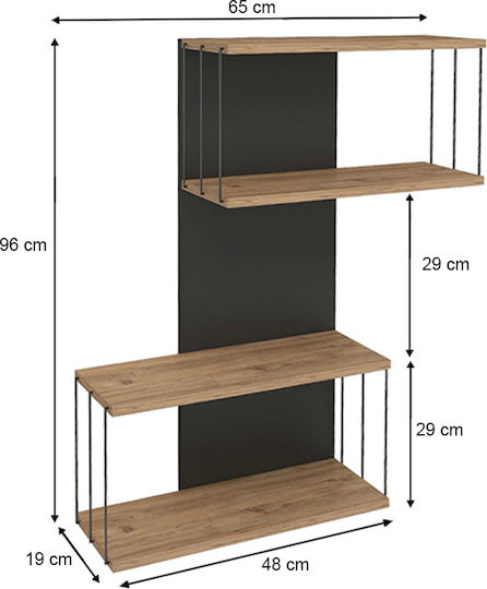 Destan Shelf Anthracite 65x19x96cm