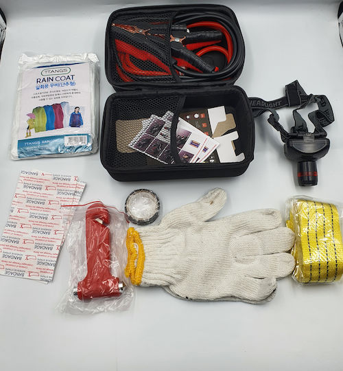 Auto-Notfall-Kit mit Handschuhen