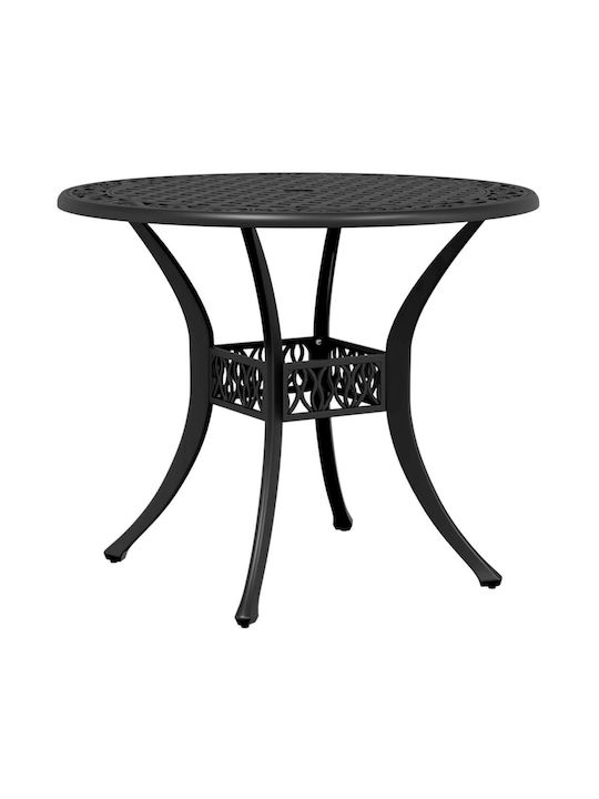 Garten- und Outdoor-Möbelsets mit Sonnenschirmhalter Schwarz 3 Stück