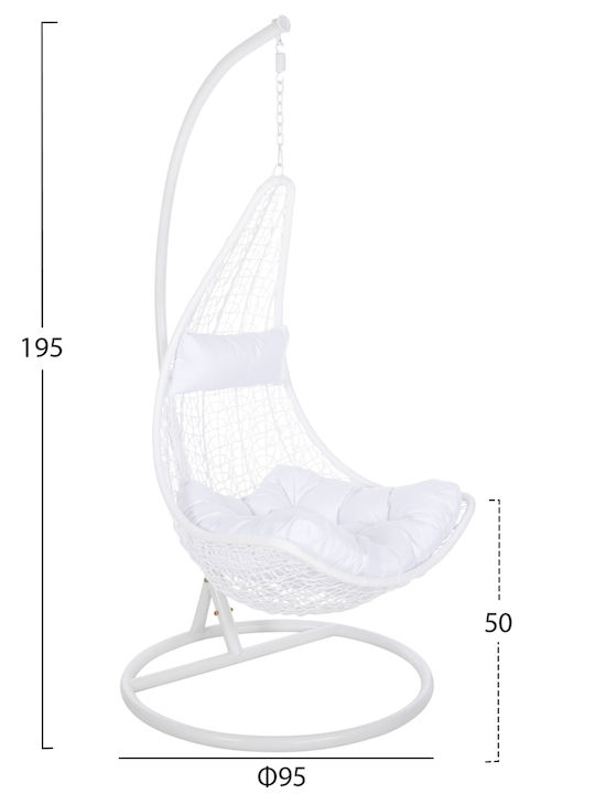 Φωλιά Rattan Μ95xΠ95xΥ195cm Λευκή Φωλιά Rattan Μ95xΠ95xΥ195cm Λευκή