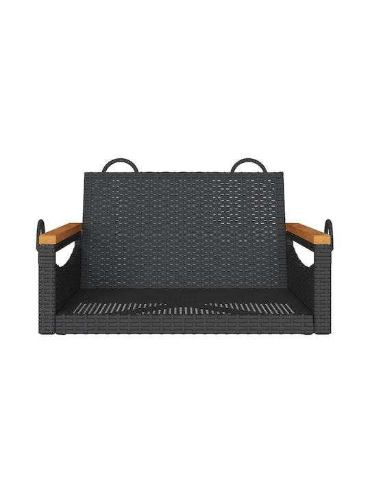 Rattan Swing Black with 110kg Maximum Weight Capacity L63xW62xH40cm