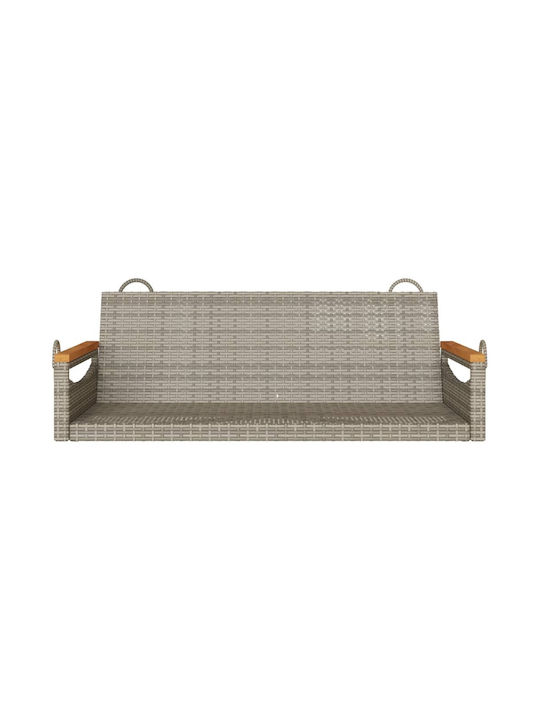 Rattan Swing Gray with 110kg Maximum Weight Capacity L109xW62xH40cm