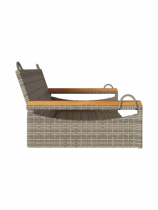Rattan Swing Gray with 110kg Maximum Weight Capacity L109xW62xH40cm