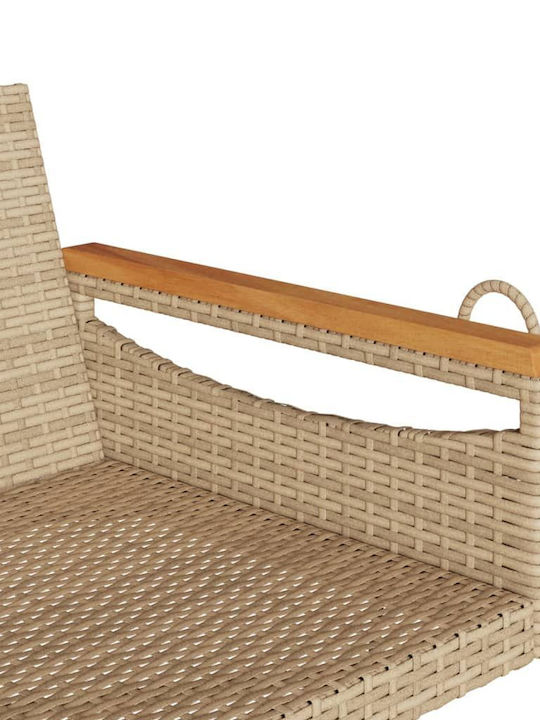 Rattan Swing Beige with 110kg Maximum Weight Capacity L109xW62xH40cm