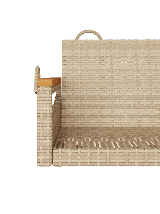 Rattan Swing Beige with 110kg Maximum Weight Capacity L109xW62xH40cm