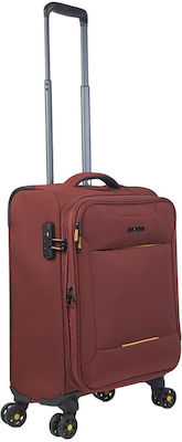 RCM Cabin Travel Suitcase Fabric Red with 4 Wheels Height 55cm