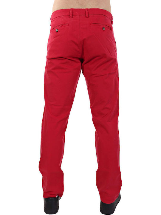 Pantaloni Chino Elastic cu Croială Normală Red