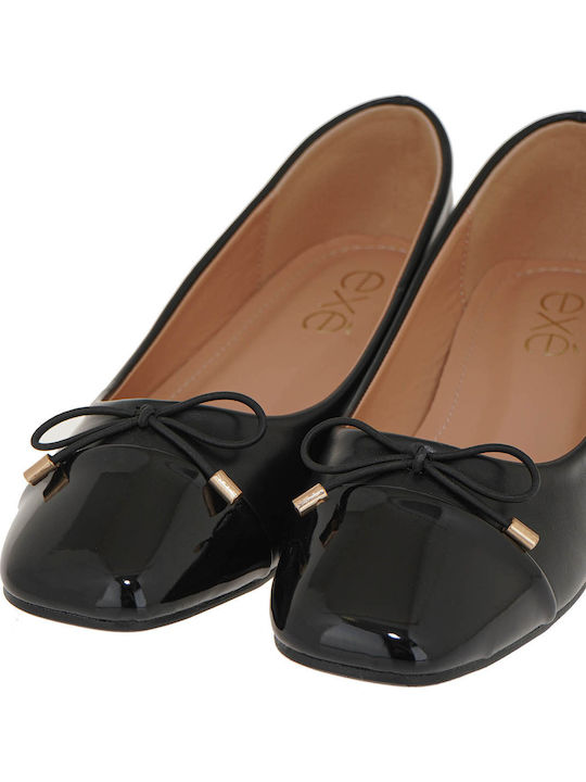 Synthetic Leather Ballerinas Black