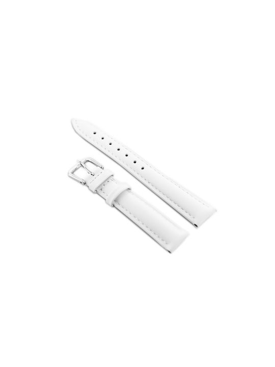 Pacific Leather Strap White 12mm