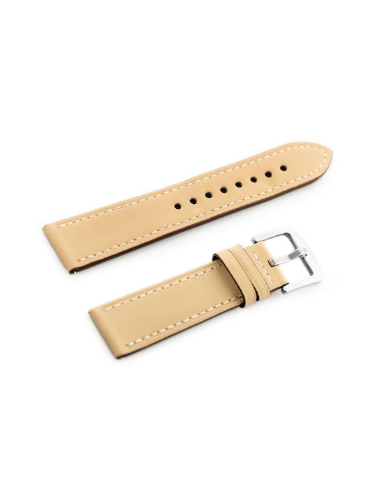 Pacific Leather Strap Beige 22mm