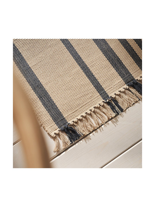 Gofis Home Harlow Teppich Rechteckig Sommer Baumwolle mit Fransen Beige/graphite 312/14