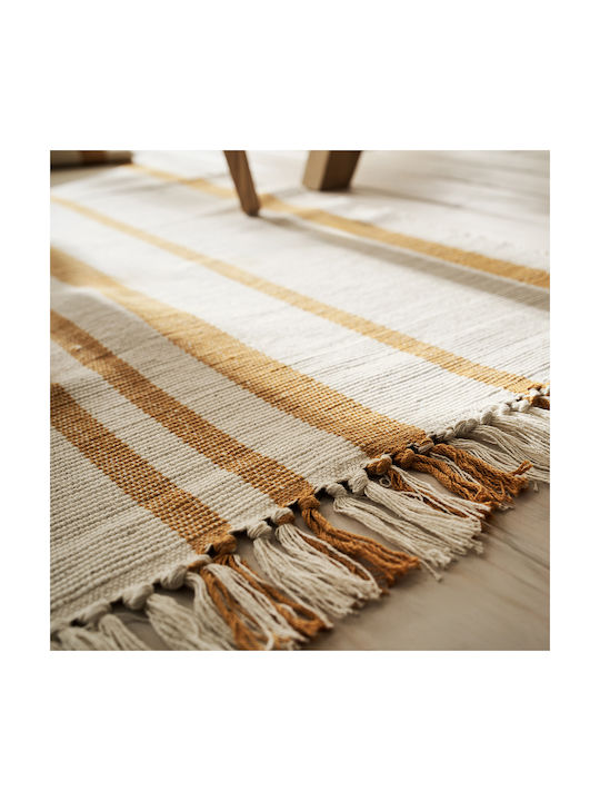 Gofis Home Harlow Rug Rectangular Summer Cotton with Fringes Yellow 312/10